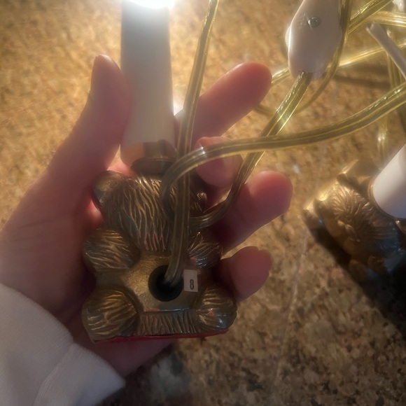 Vintage Brass Teddy Bear Christmas Light Set - Picture 4 of 5